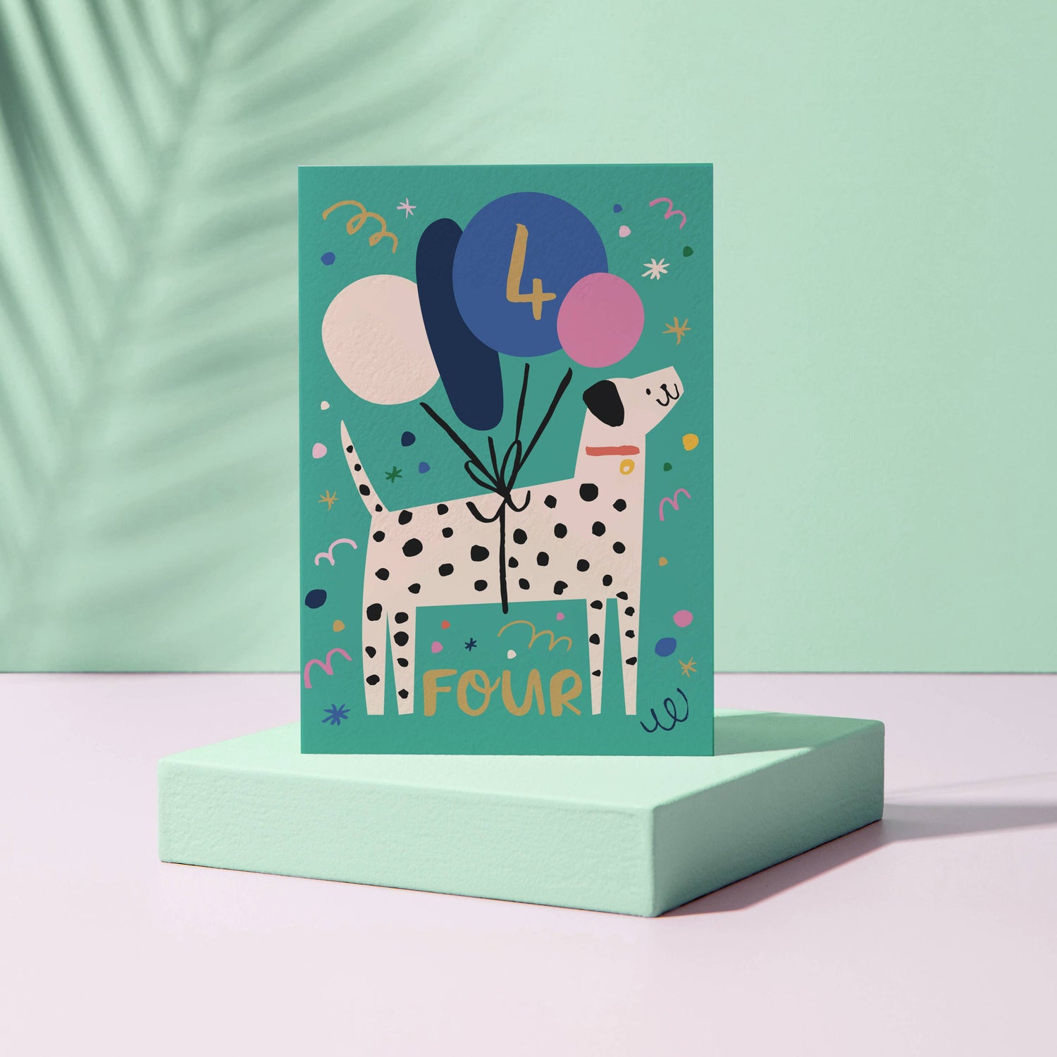 Age 4 Dalmatian Birthday Card