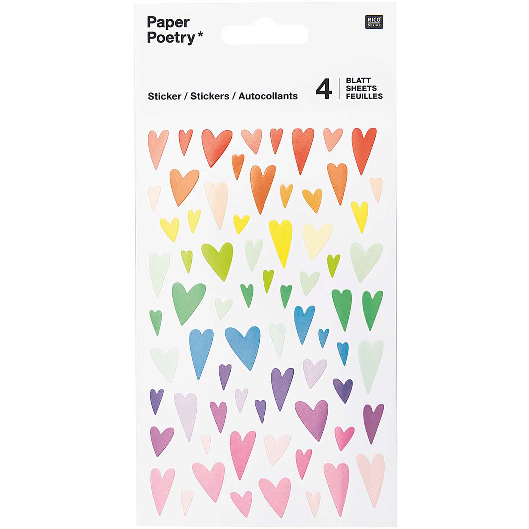 Multicolour Heart Stickers