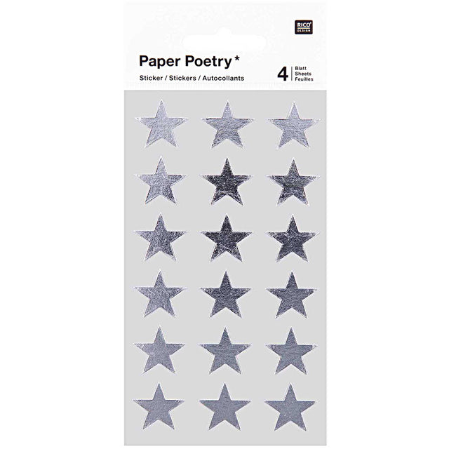 Large Silver Star Stickers