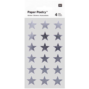 Large Silver Star Stickers