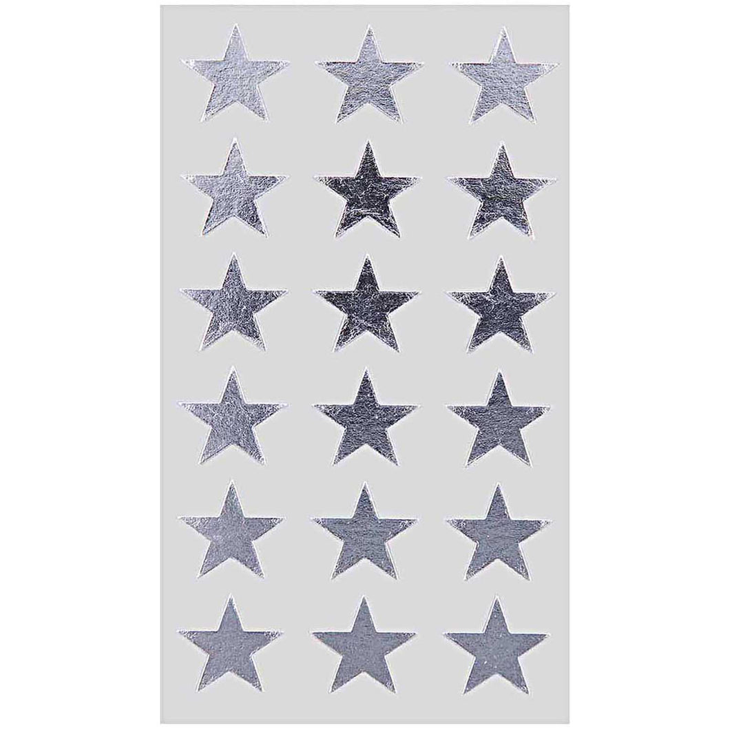 Large Silver Star Stickers