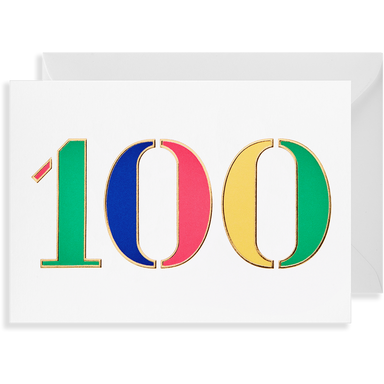 Age 100 Rainbow Birthday Card