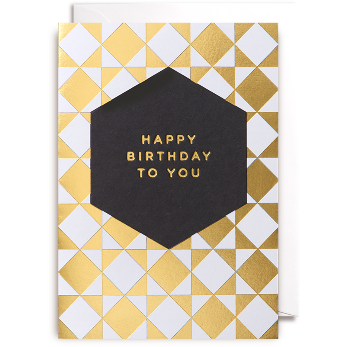 Gold Geo Birthday Card