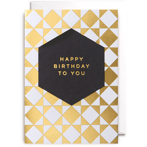 Happy Birthday To You Black And Gold Card