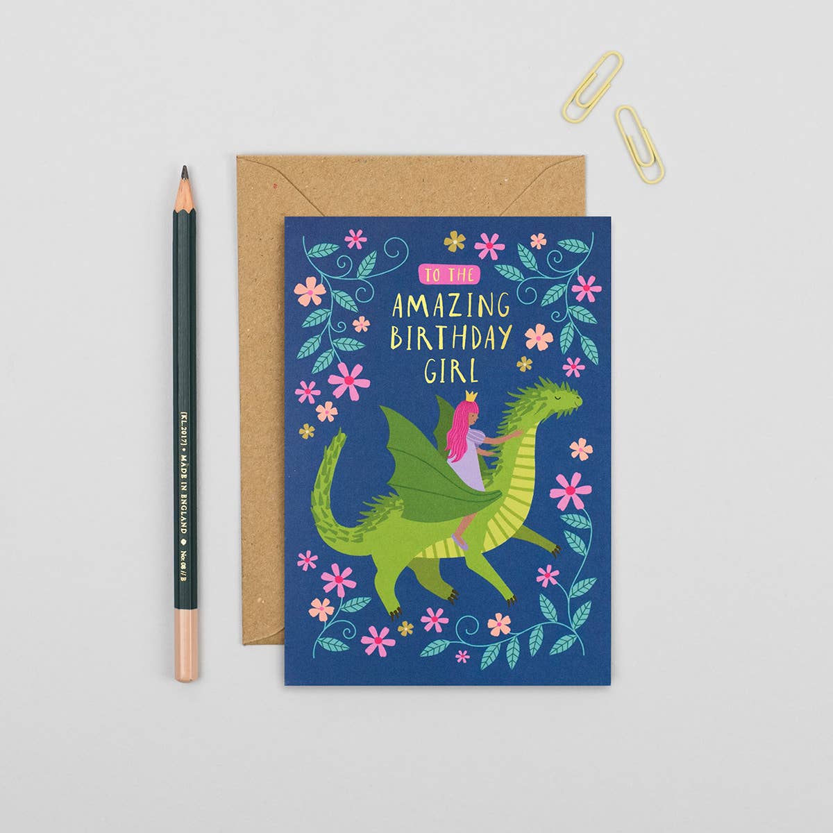 The Princess & The Dragon Birthday Card