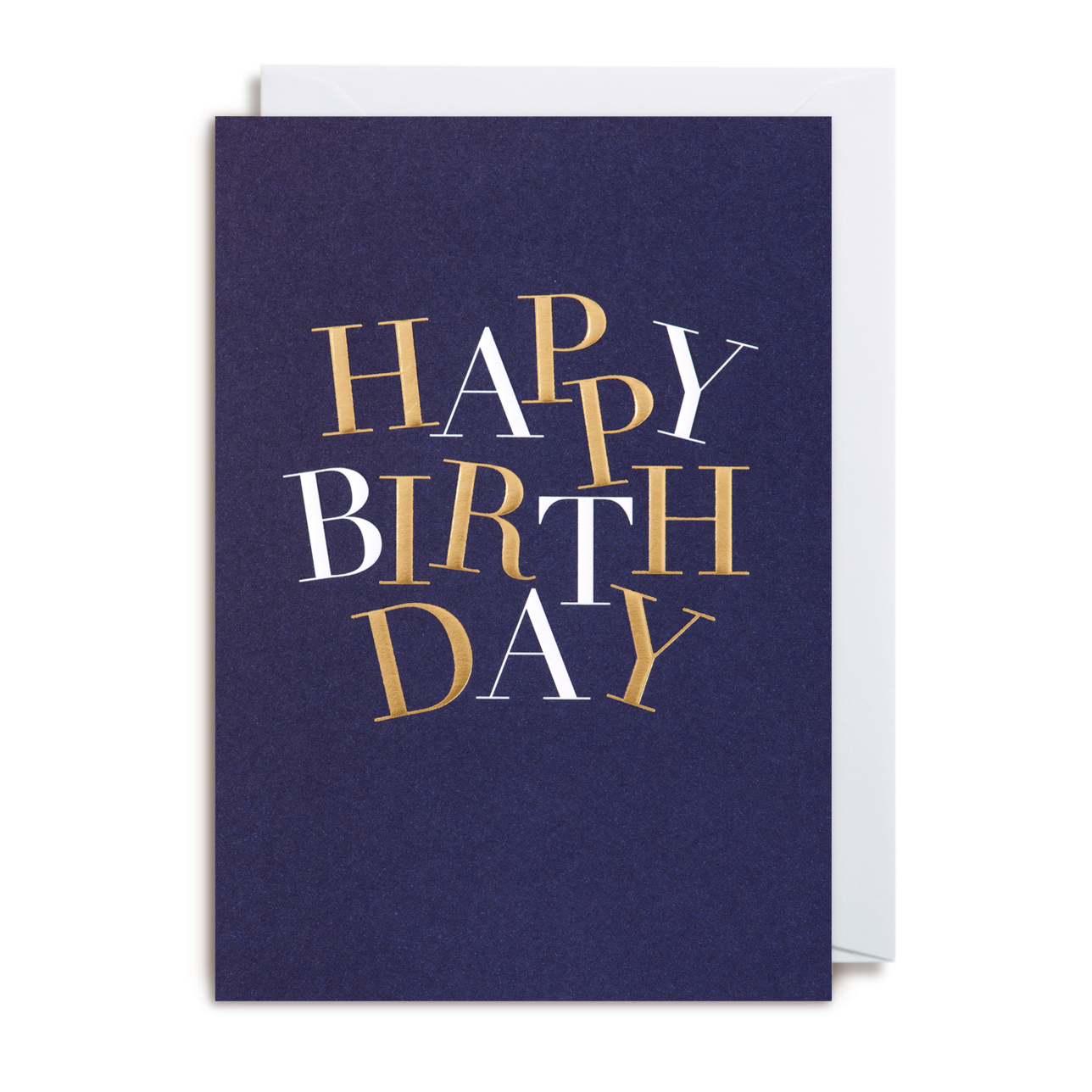 Birthday Gold & Navy Card