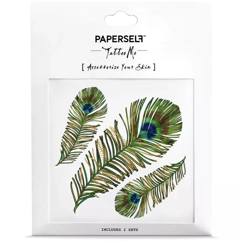 Temporary Tattoos Peacock Feathers
