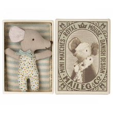 Load image into Gallery viewer, Blue Royal Sleepy Wakey Baby Mouse In Matchbox