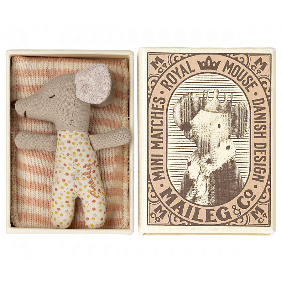 Rose Royal Sleepy Wakey Baby Mouse In Matchbox