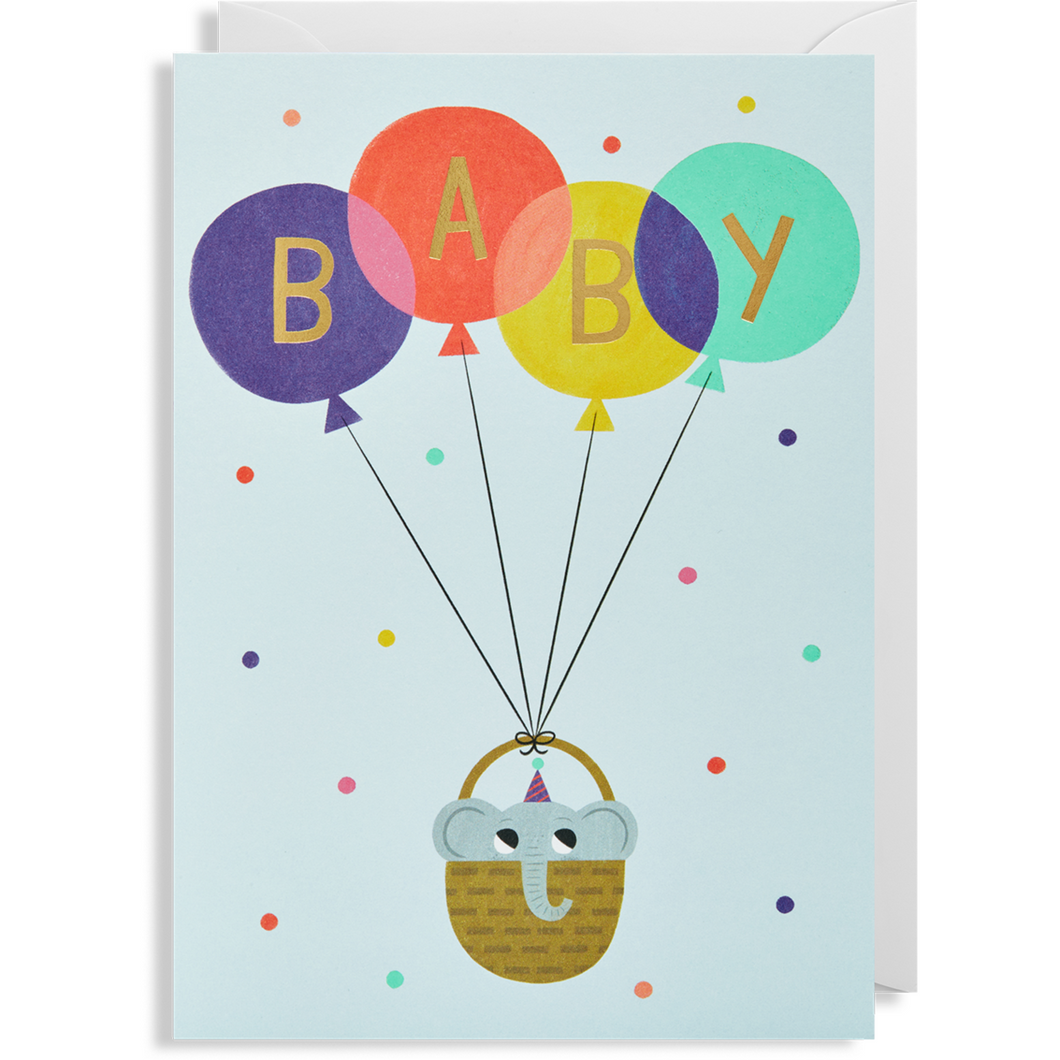 Baby Blue Elephant Card