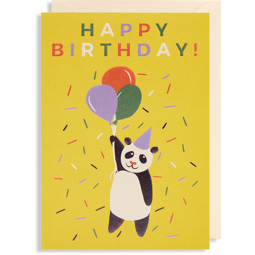 Happy Birthday Panda Confetii Card