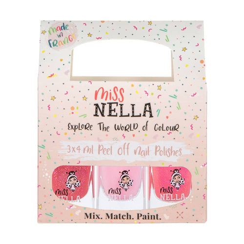 Pink Glitter Set Of 3 Kids Nail Polishes