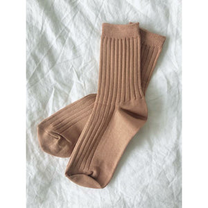 Cotton Ribbed Socks - Peanut Butter