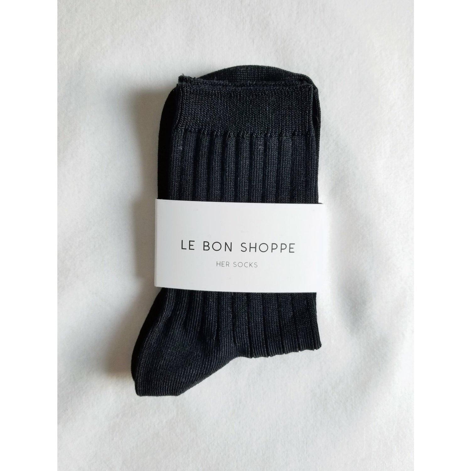 Cotton Ribbed Socks - True Black