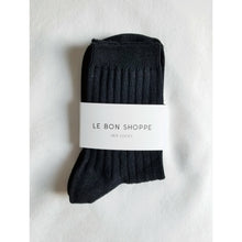 Load image into Gallery viewer, Cotton Ribbed Socks - True Black
