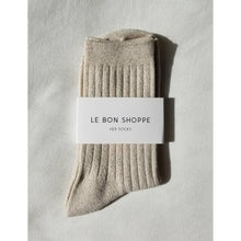 Load image into Gallery viewer, Glittery Ribbed Socks - Ivory Glitter