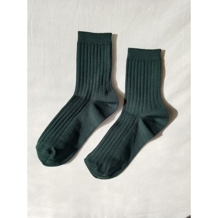 Cotton Ribbed Socks - Peacock