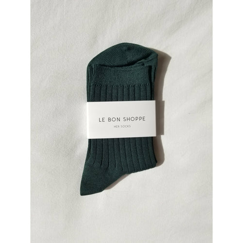 Cotton Ribbed Socks - Peacock