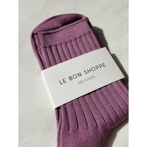 Cotton Ribbed Socks - Orchid
