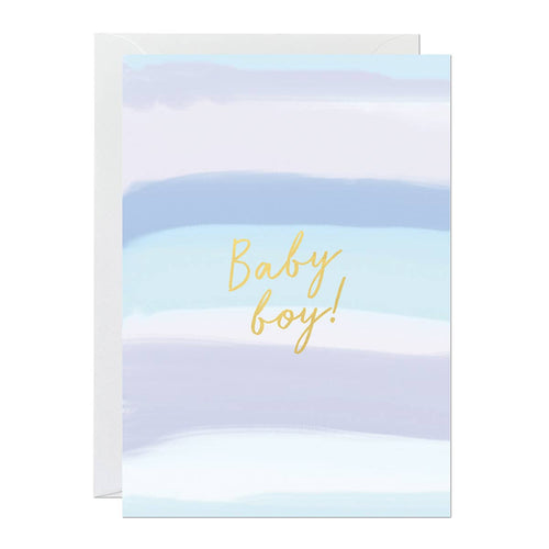 Baby Boy Blue Stripe Card