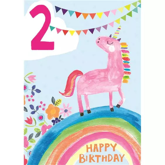 Age 2 Unicorn Card