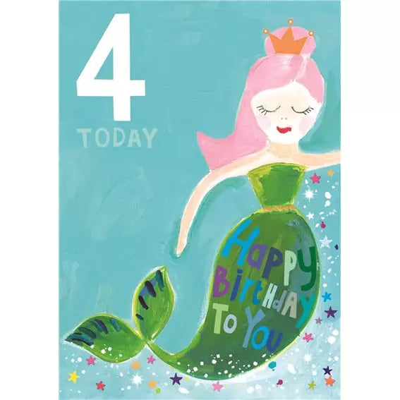 Age 4 Mermaid Card
