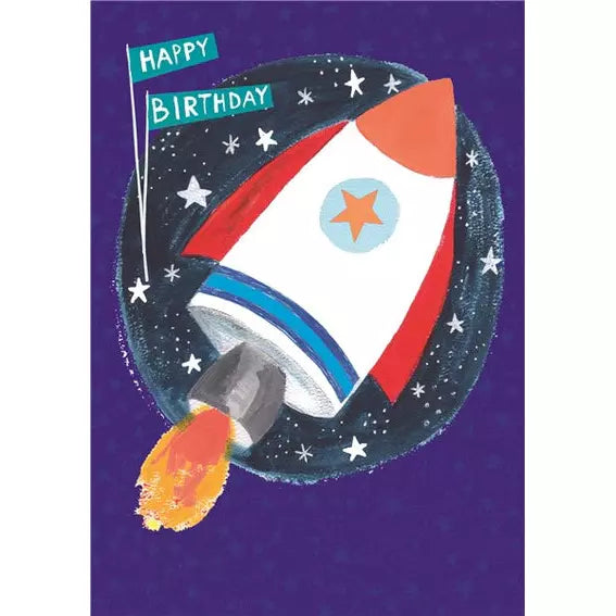 Birthday Textured Rocket Card