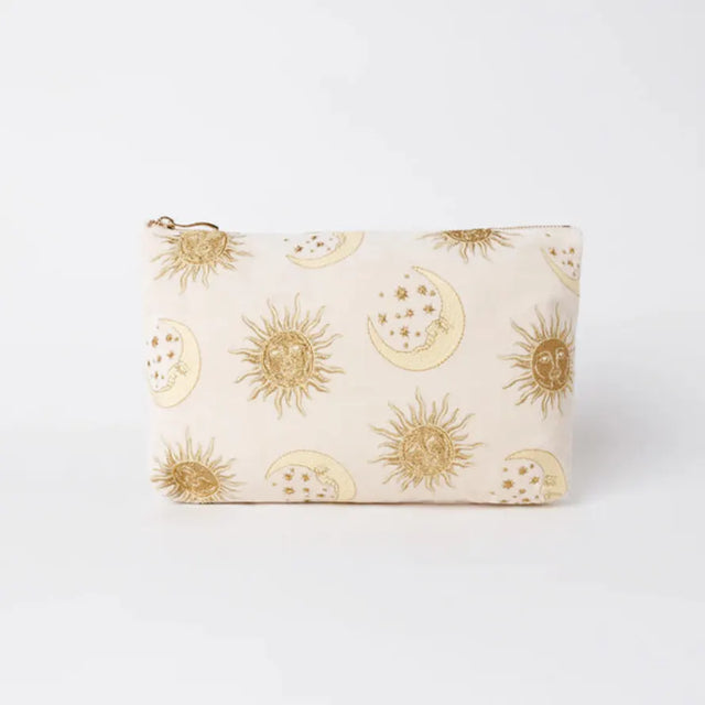 Suns And Moons Cream Velvet Everyday Pouch