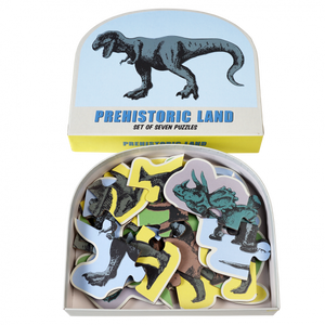Prehistoric Land Set Of Seven Dinosaur Puzzles