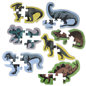 Prehistoric Land Set Of Seven Dinosaur Puzzles