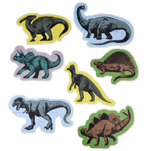 Prehistoric Land Set Of Seven Dinosaur Puzzles