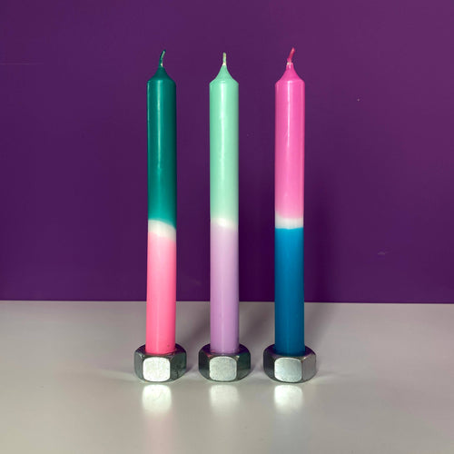 Northern Lights Dip Dye Candles