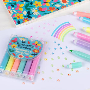 Butterfly Garden Highlighter And Stamp Pens