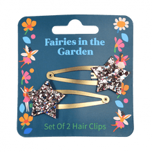 Load image into Gallery viewer, Fairies Glitter Star Hair Clips