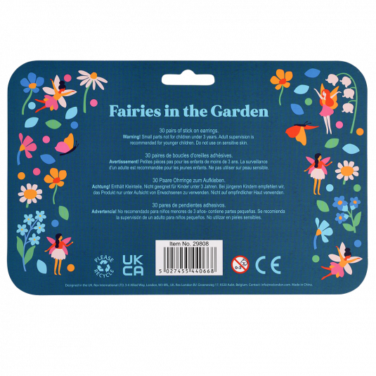 Fairies In The Garden Stick On Earrings