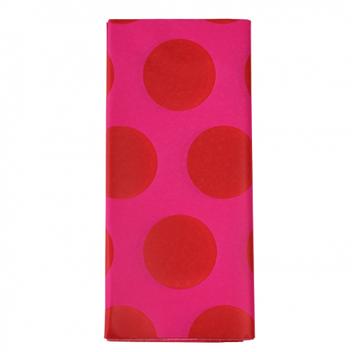 Red on Pink Spot Tissue Paper