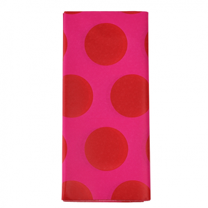 Red on Pink Spot Tissue Paper