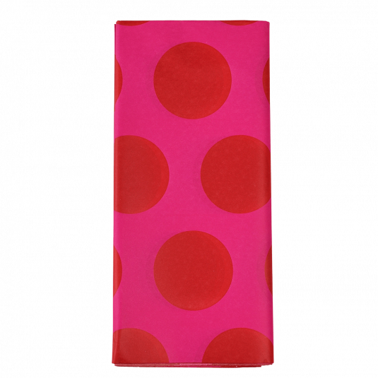 Red on Pink Spot Tissue Paper