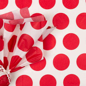 Red on White Spot Tissue Paper