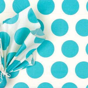 Turquoise on White Spot Tissue Paper