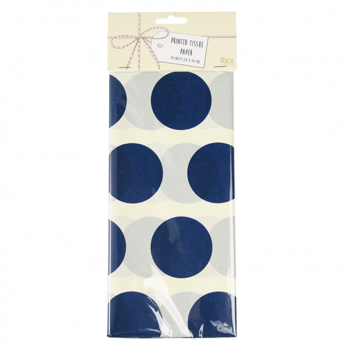 Navy on White Spot Tissue Paper