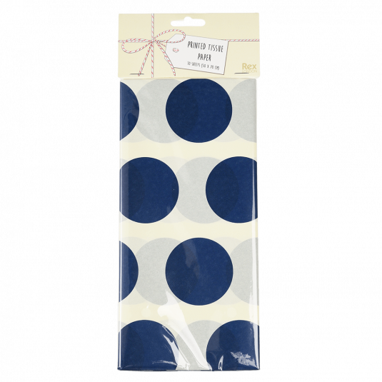 Navy on White Spot Tissue Paper