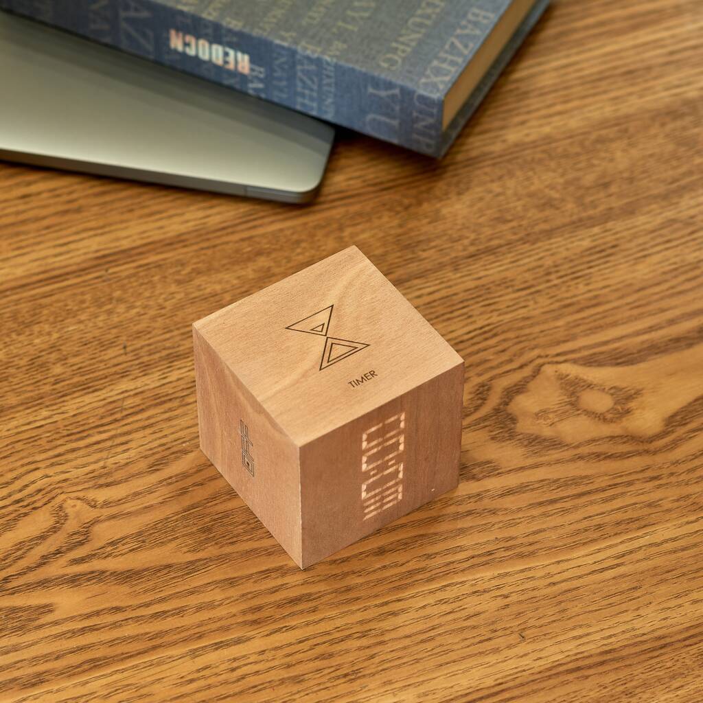 Natural Cherry Cube Plus Clock