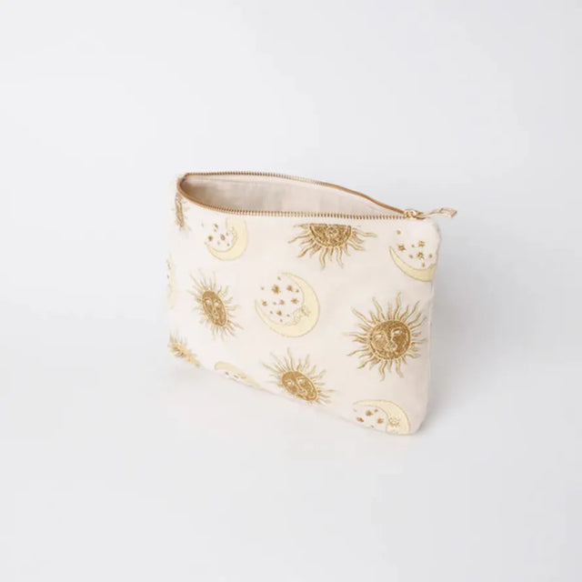 Suns And Moons Cream Velvet Everyday Pouch
