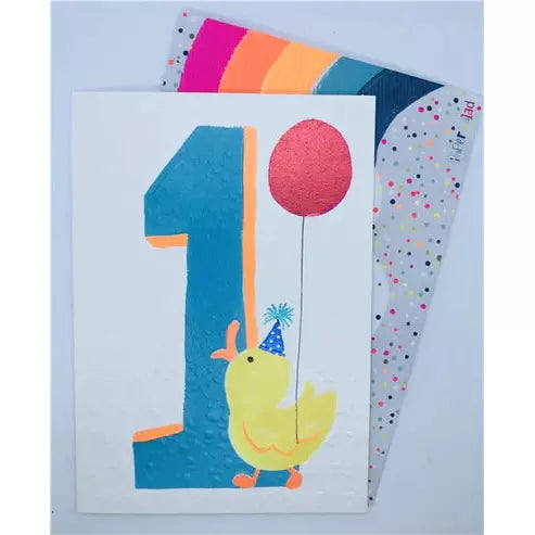 Age 1 Neon Duckling Card