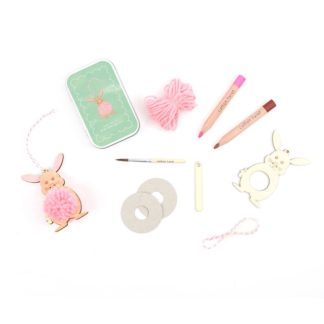 Make Your Own Pom Pom Bunny Tin