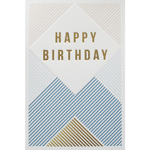 Happy Birthday Geo Stripe Card