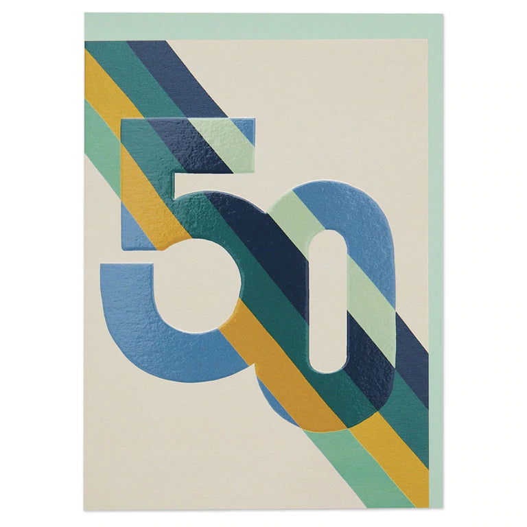 50 Bold Stripe Birthday Card