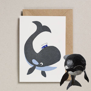Black Whale Balloon Card