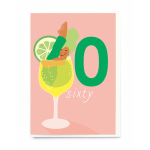 60 Girls Drink Birthday Card